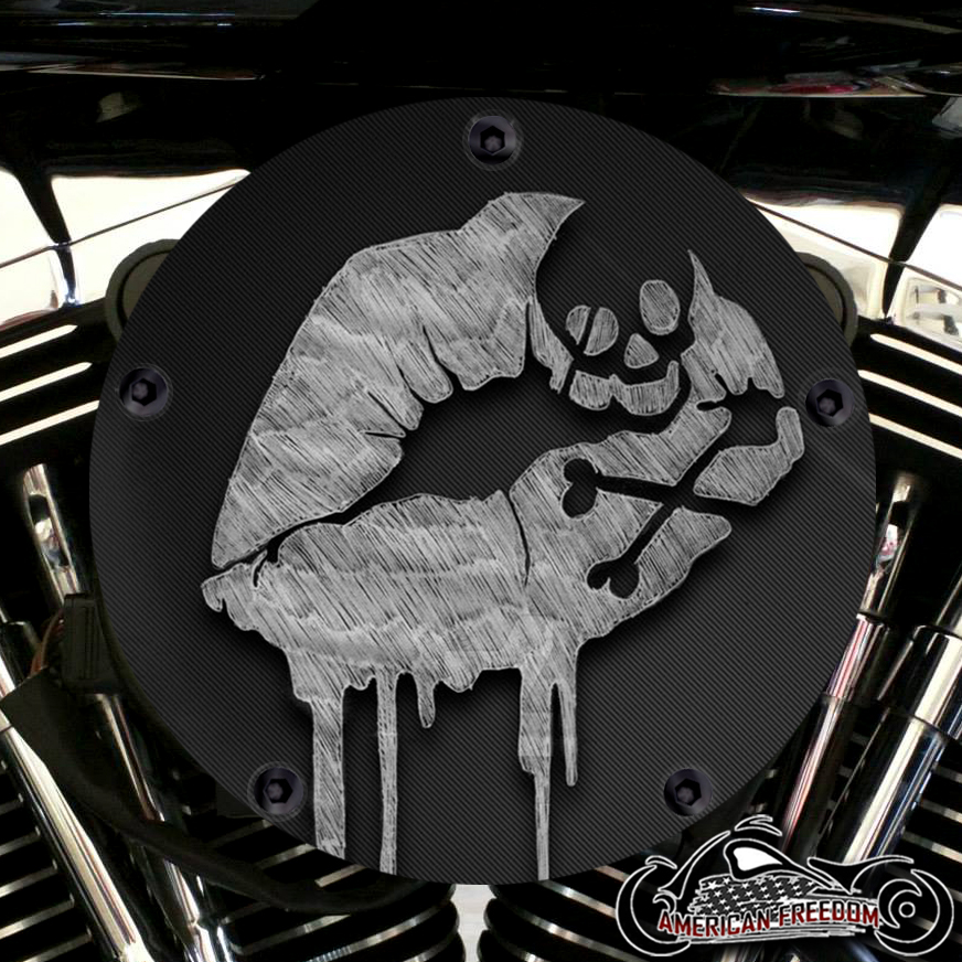 Harley Davidson High Flow Air Cleaner Cover - Skull Lips